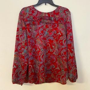 Talbots Paisley Pattern Longsleeve Blouse